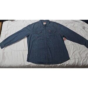 Wrangler Men's Big Premium Fit Long Sleeve Woven Shirt 2XL 2XG 2TG